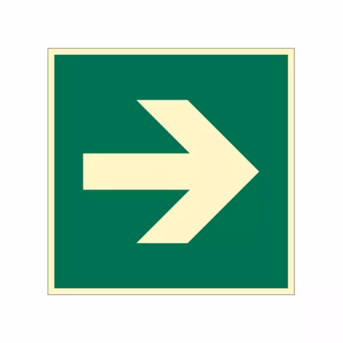 Hinweisschild Richtungspfeil gerade 20 x 20 cm Aluminium (langnachleuchtend)