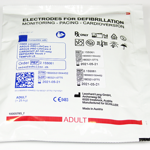 Defibrillator Elektroden für SCHILLER FRED Easy – vorkonnektiert (1 Paar)