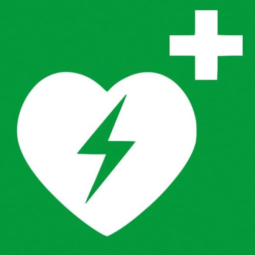Hinweisschild Defibrillator