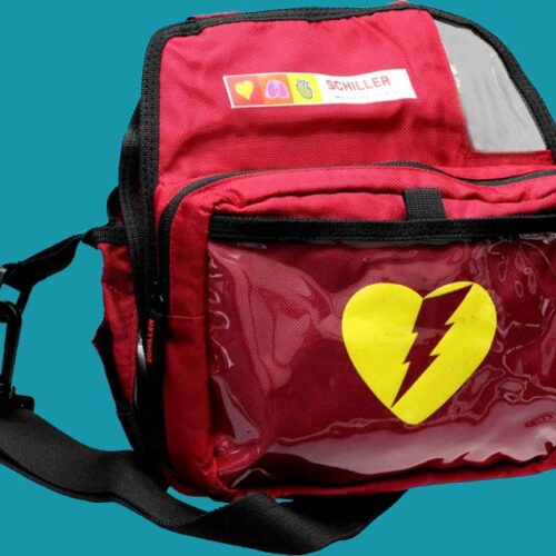 Rote Tragetasche für Defibrillatoren von Schiller