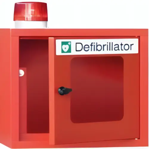 AED Wandschrank für Defibrillator mit Warnleuchte und Sirene in verschiedenen Farben
