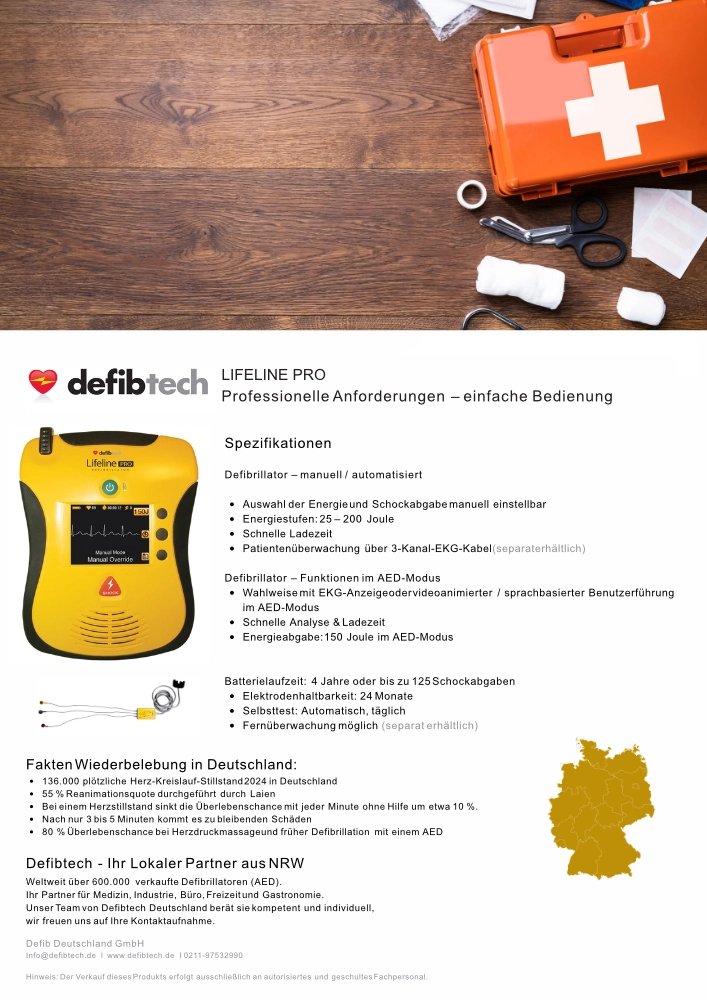 Defibtech Lifeline PRO Broschüre