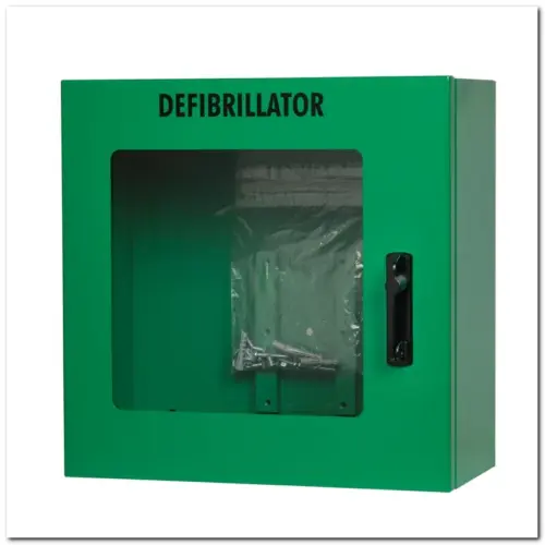 Defibtech AED Schutzschrank aus Stahlblech grün mit Alarm