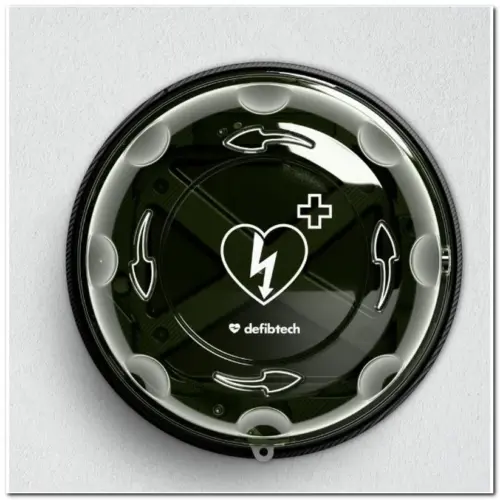 Defibtech AED Schutzschrank rund aus recyceltem Kunststoff mit Alarm